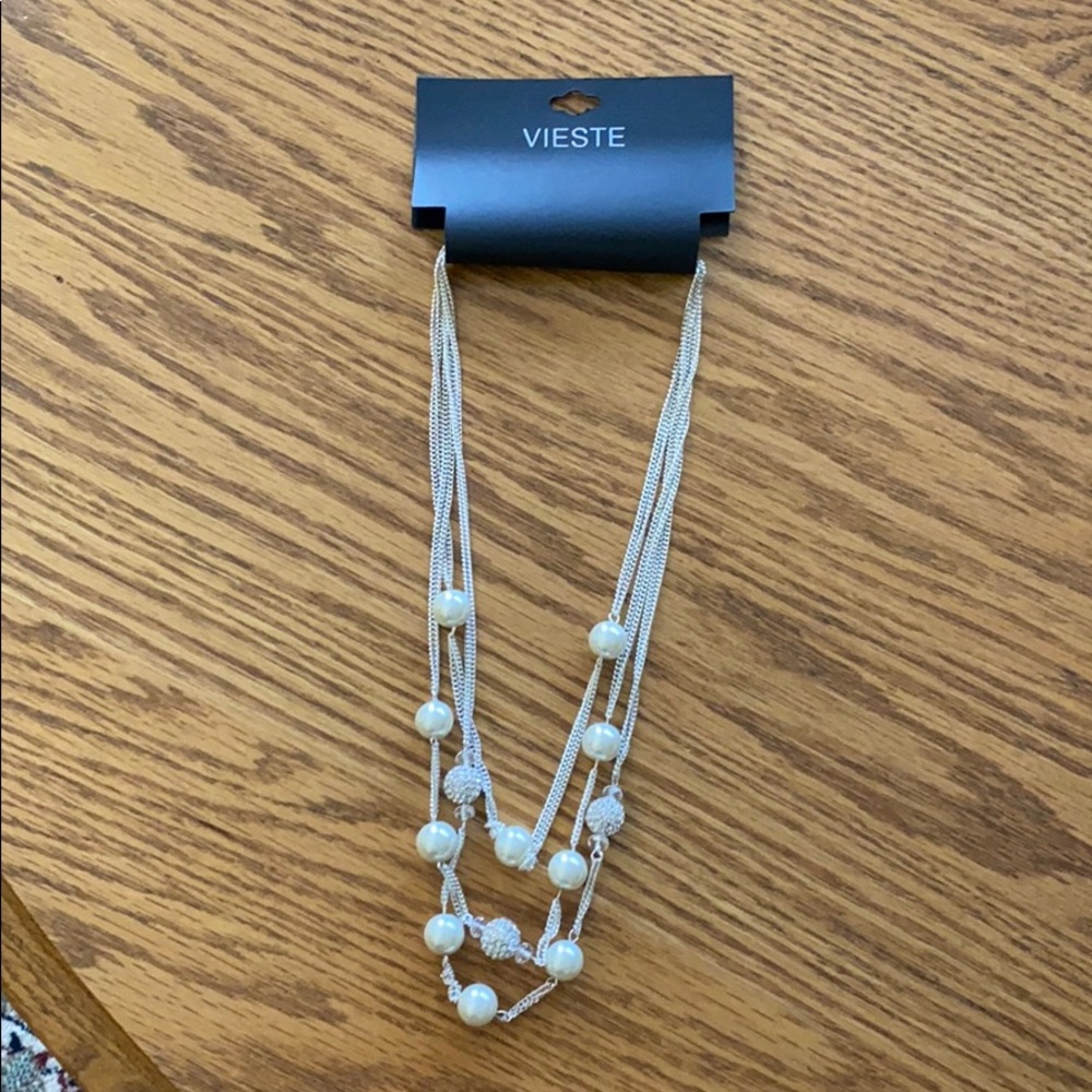 Vieste pearl/cz necklace